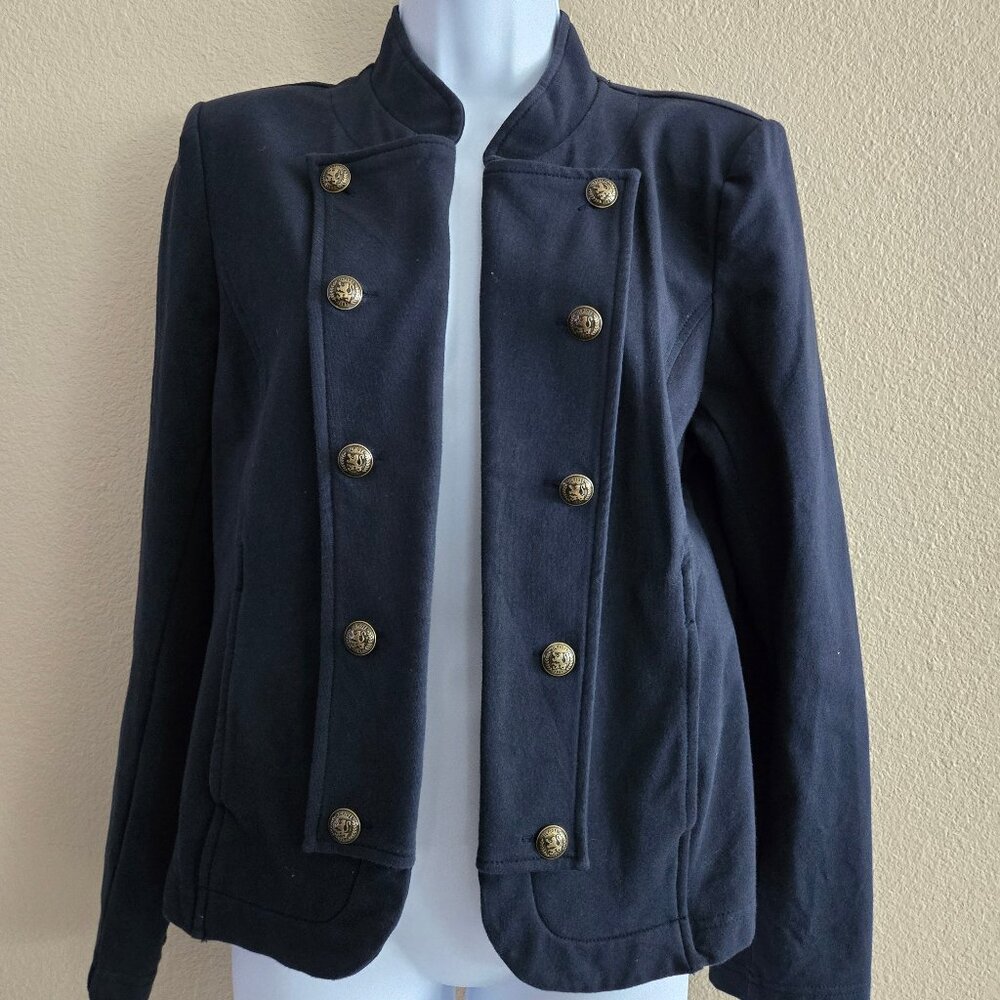 Tommy Hilfiger Navy Military Blazer Jacket Gold Crest Buttons Size M